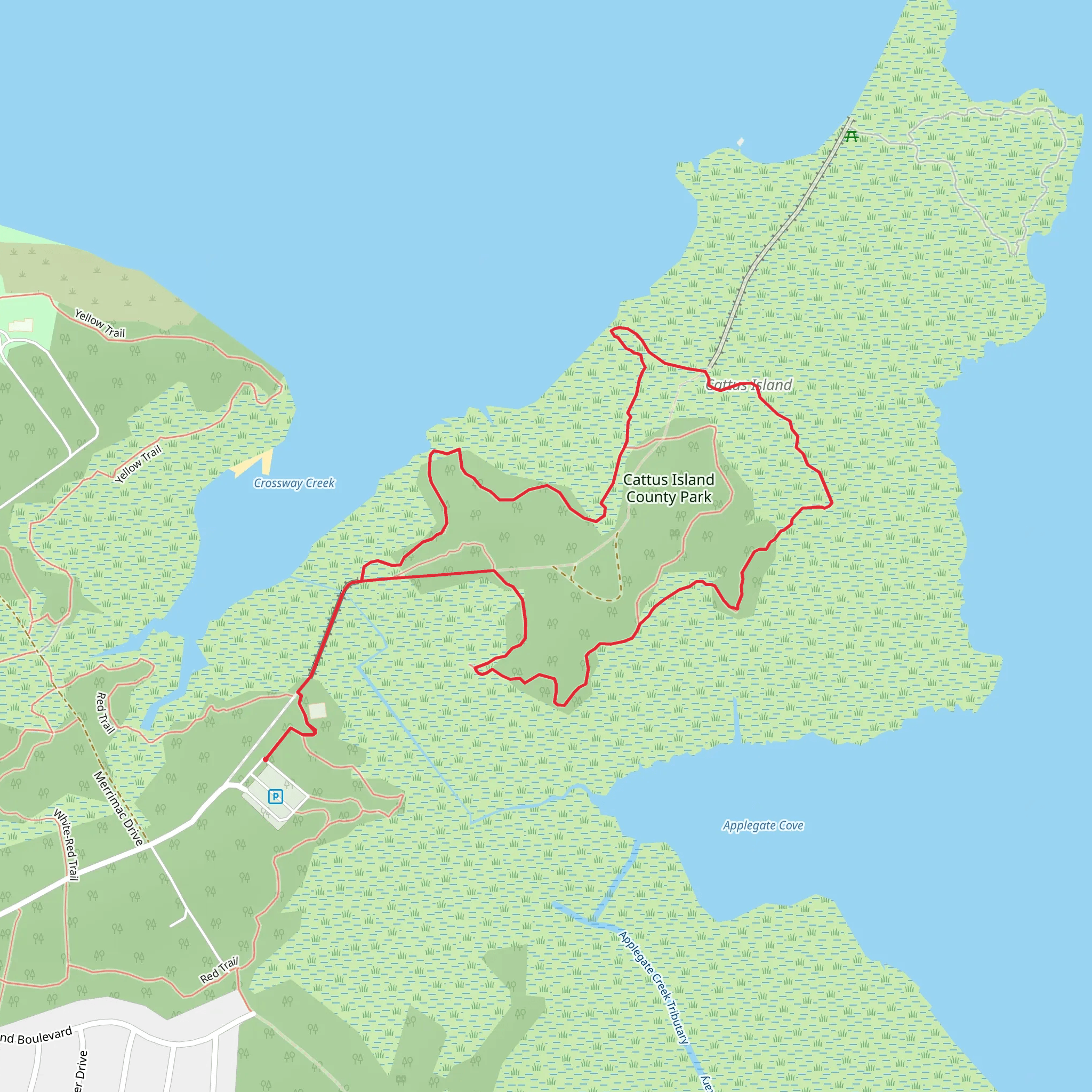 Blue Trail Loop - Cattus Island Park mobile static map