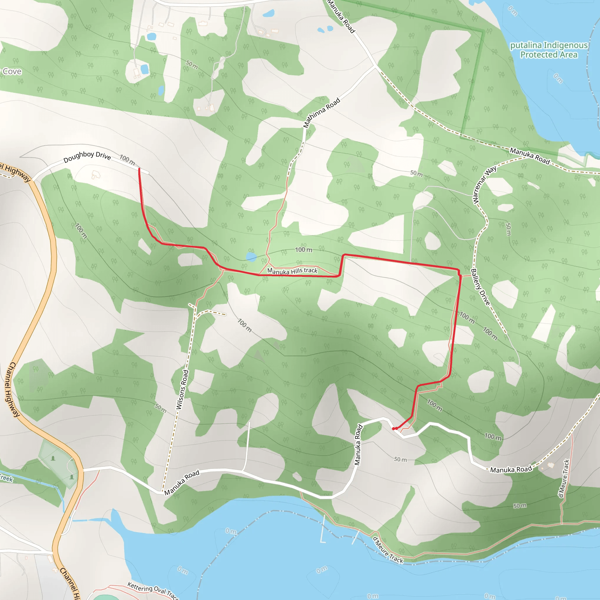 Manuka Hills Track mobile static map