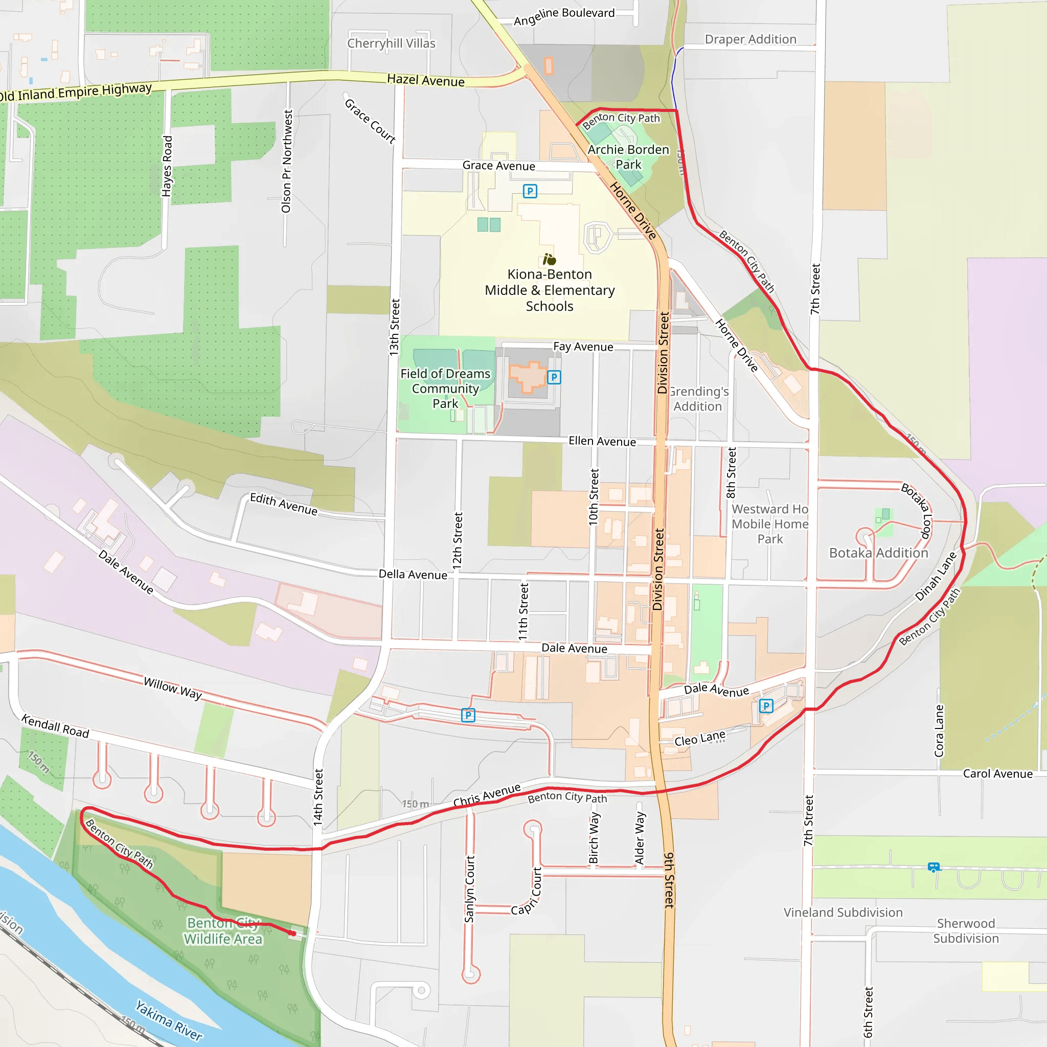 Benton City Path mobile static map