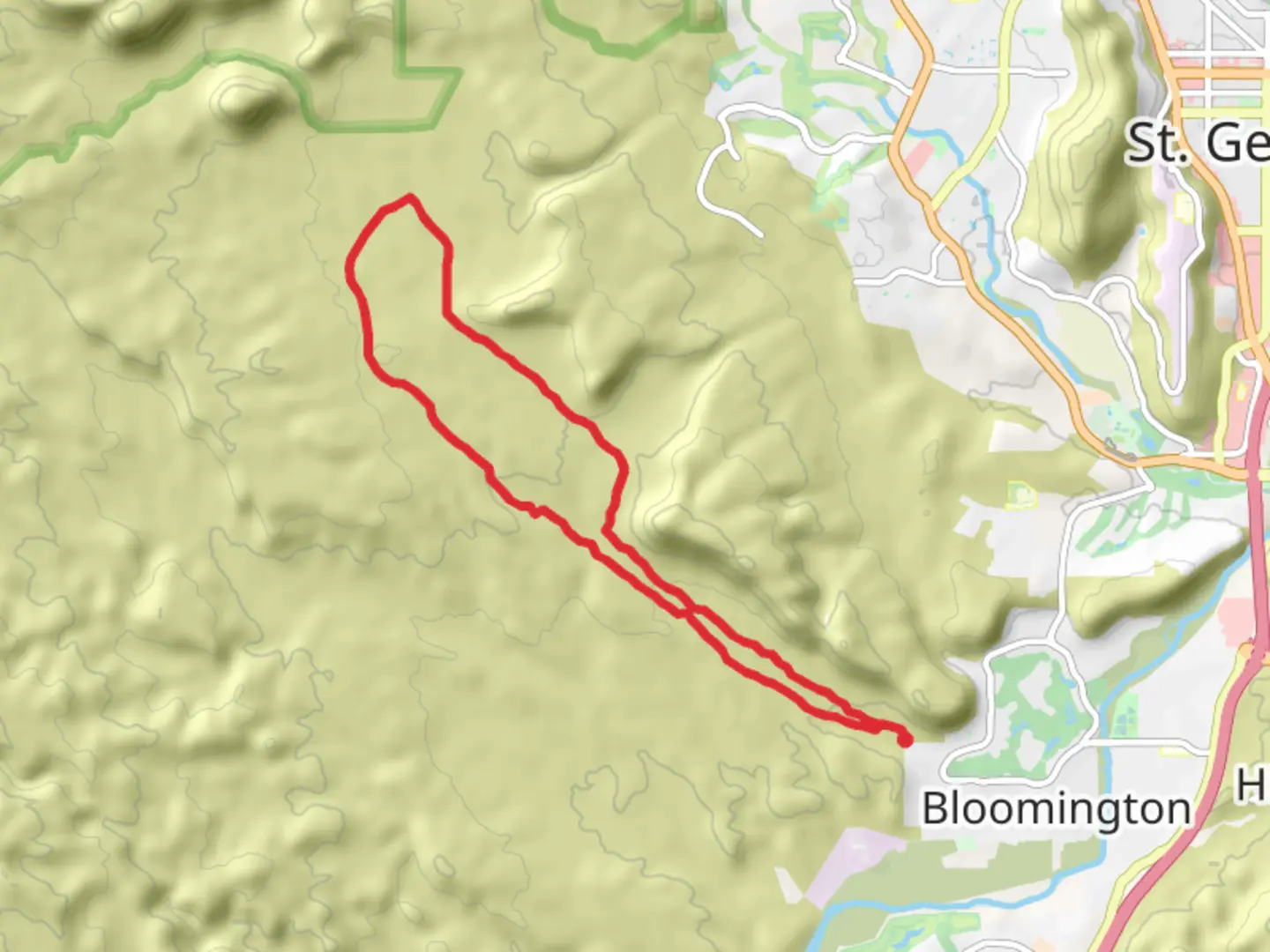 An image depicting the trail Bearclaw Poppy Trail and Snake Pit Trail and its surrounding area.