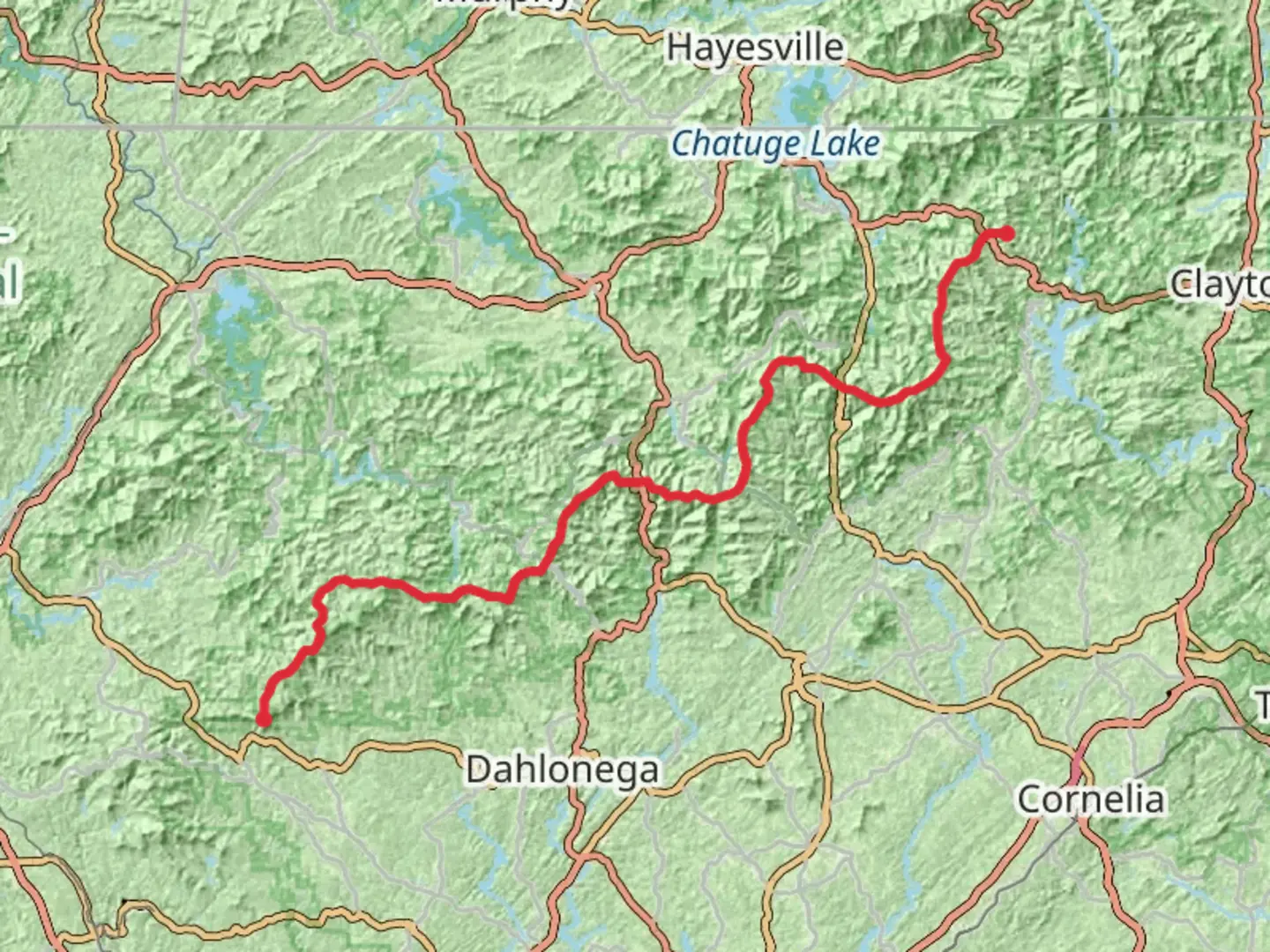 An image depicting the trail Appalachian Trail Section Hike - Dicks Creek Gap to Amicalola State Park and its surrounding area.