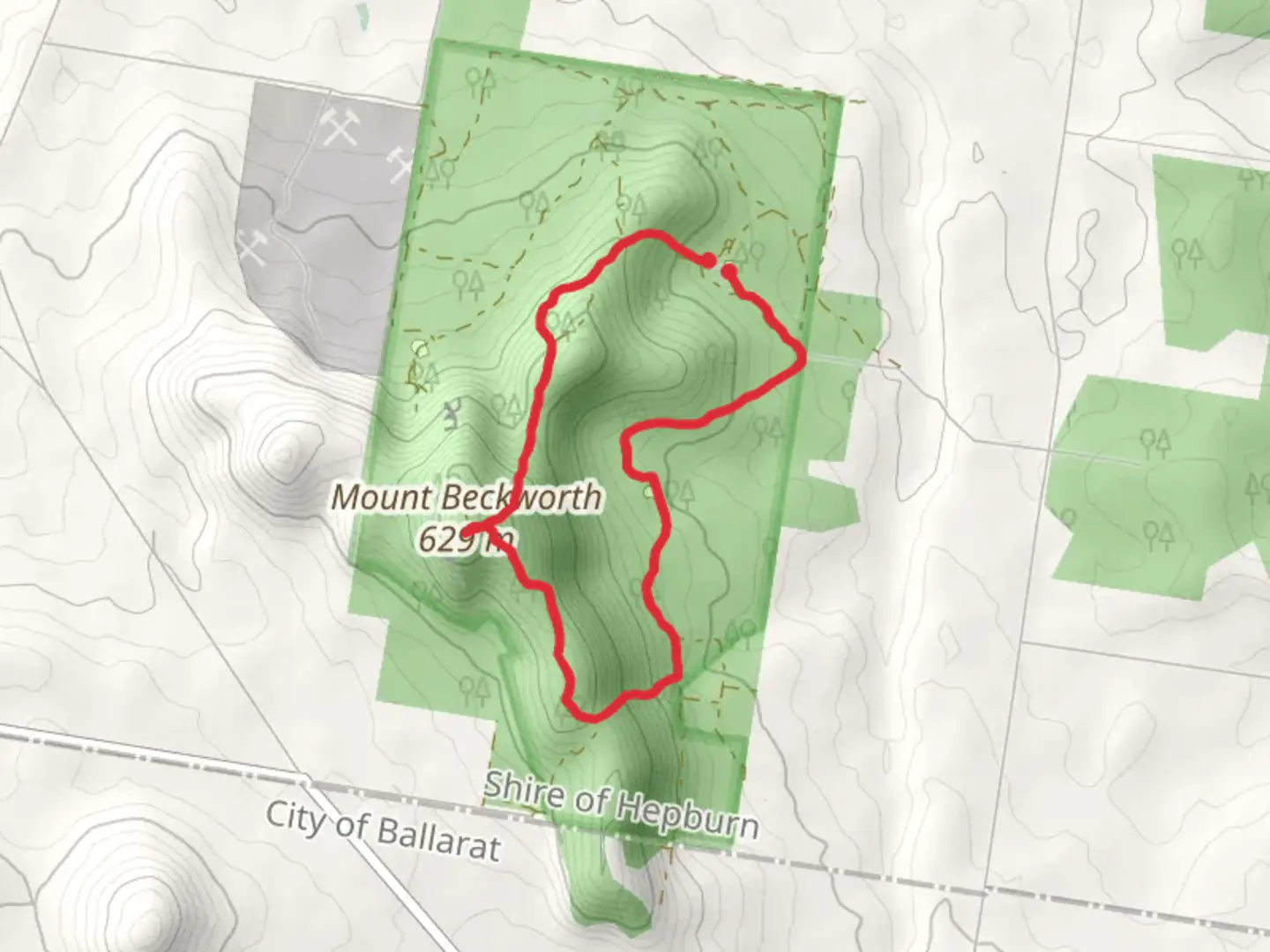 An image depicting the trail Mount Beckworth Trail - Southern Section and its surrounding area.