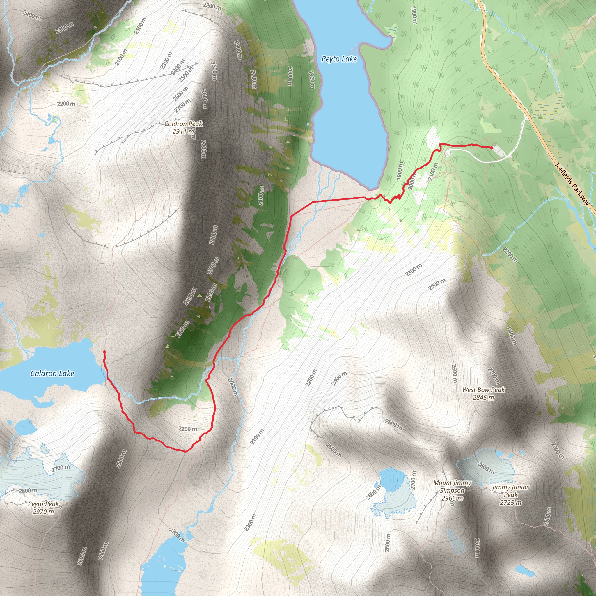 Caldron Lake Trail mobile static map