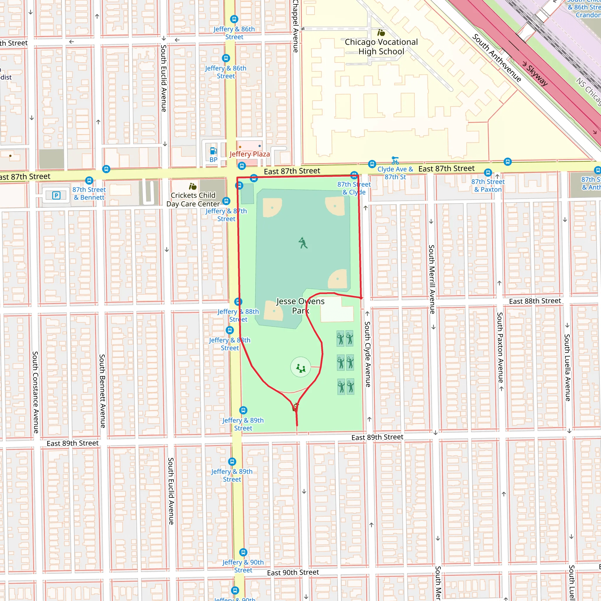 Jesse Owens Park Loop mobile static map