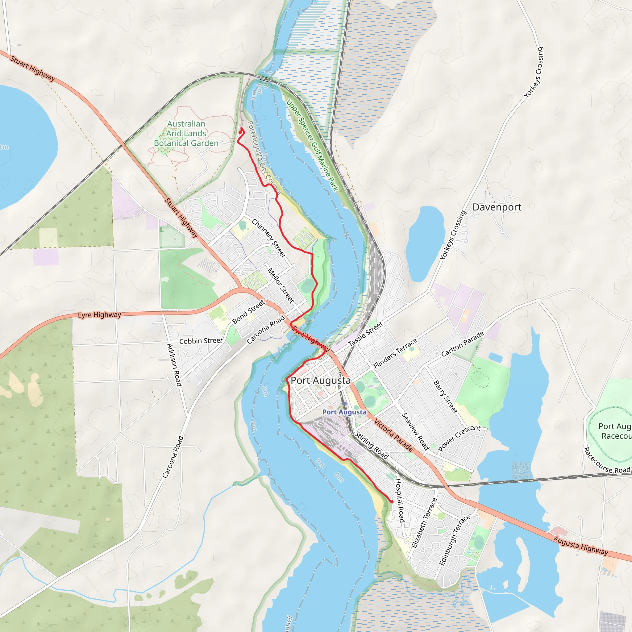 Port Augusta Coastal Path mobile static map