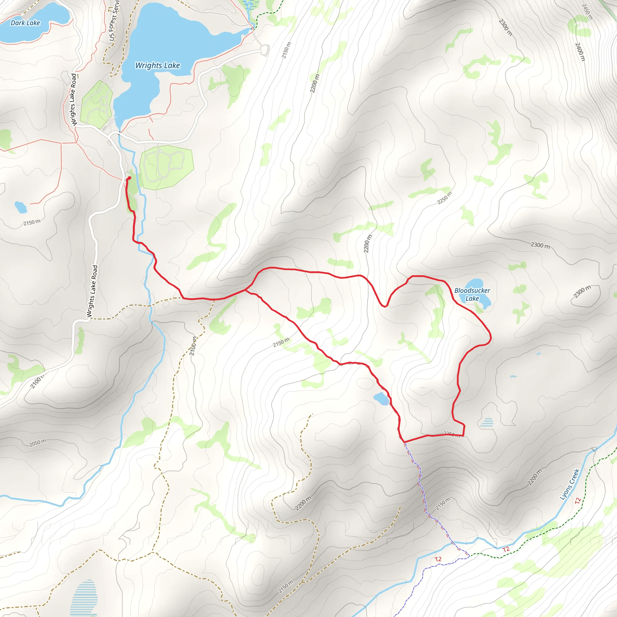 Bloodsucker Lake Loop mobile static map