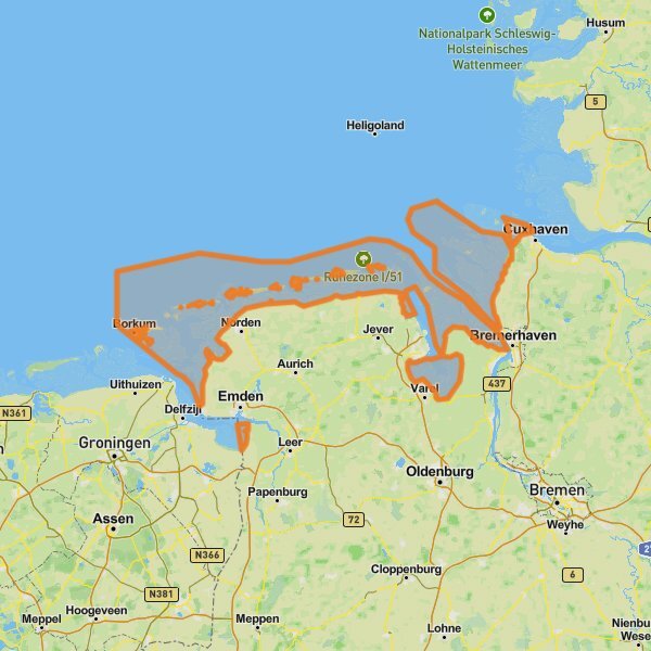 Lower Saxon Wadden Sea National Park mobile static map