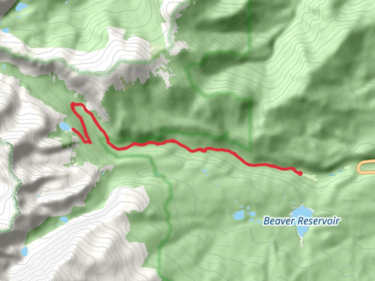 An image depicting the trail Green Reservoir via Buchanan Pass Trail and its surrounding area.