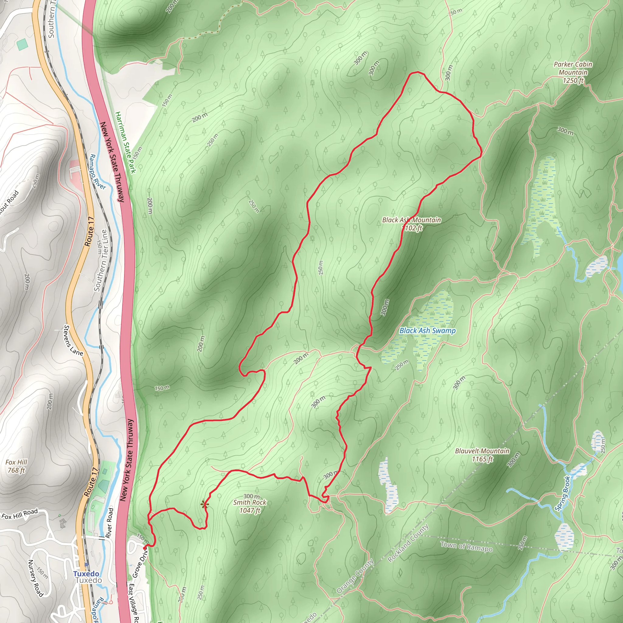 Black Ash Mountain Loop Trail - Tuxedo mobile static map