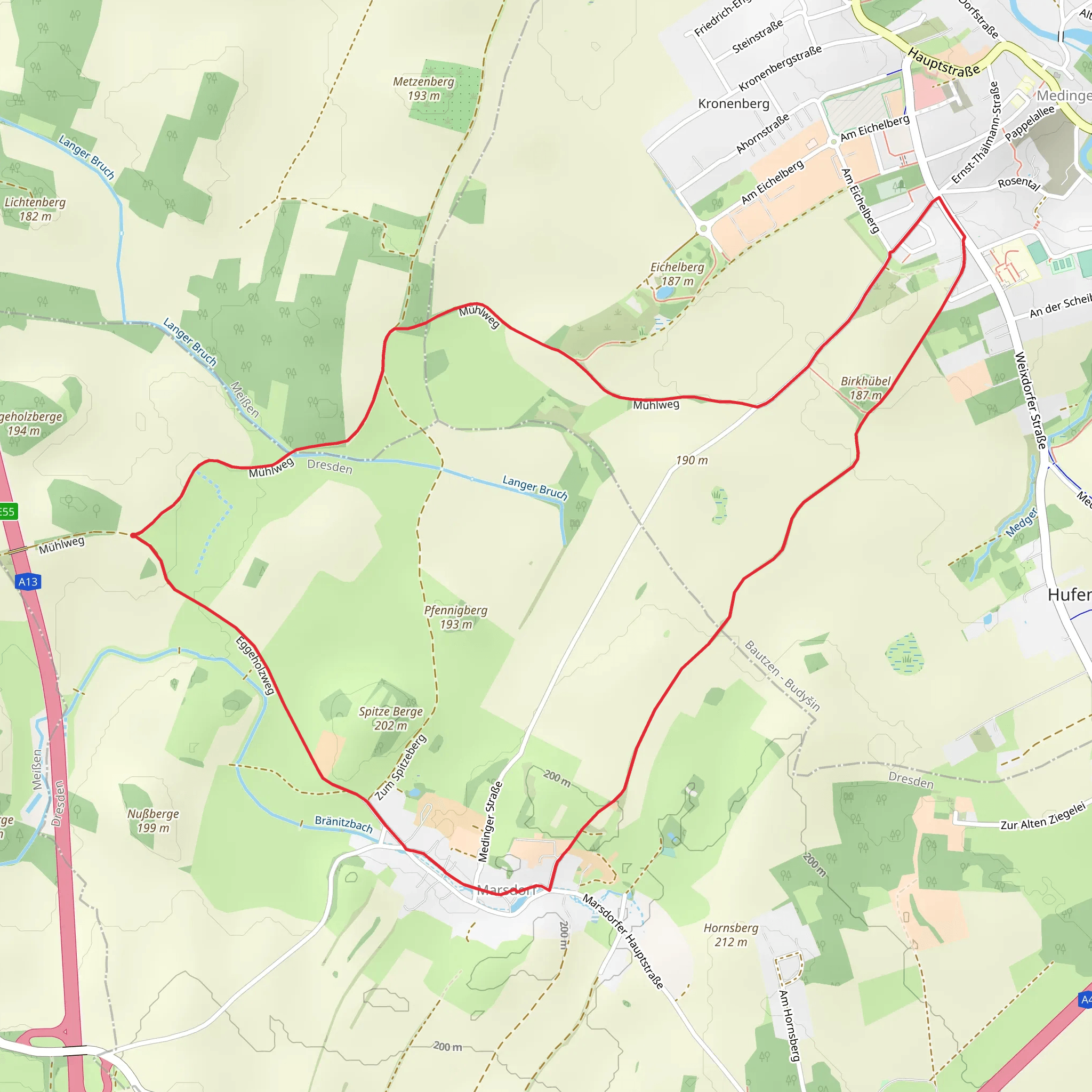 Spitze Berge Loop mobile static map