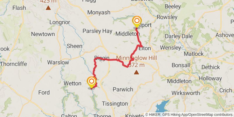 White Peak Way stage 2 Map