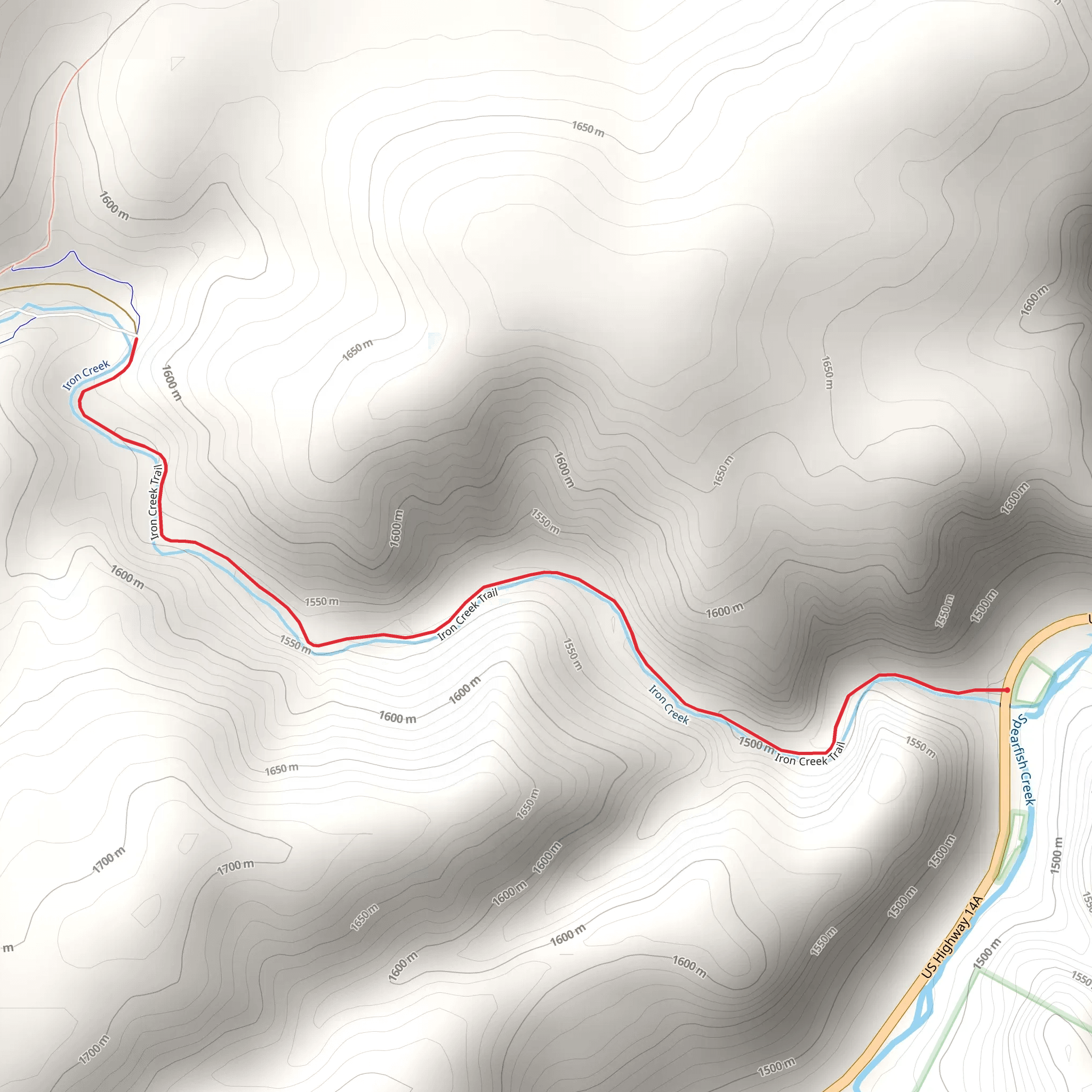 Iron Creek Trail mobile static map