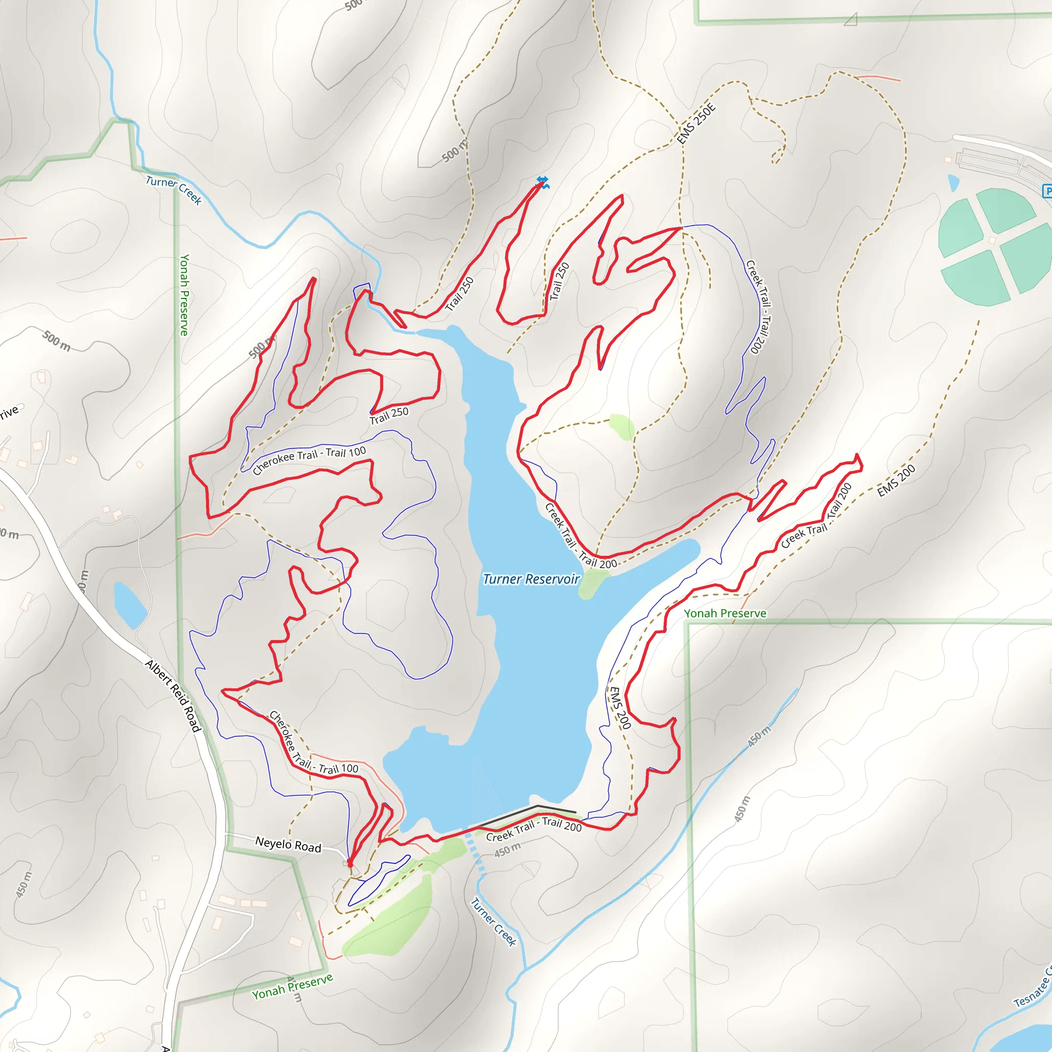 Creek Trail and Cherokee Loop Trail mobile static map