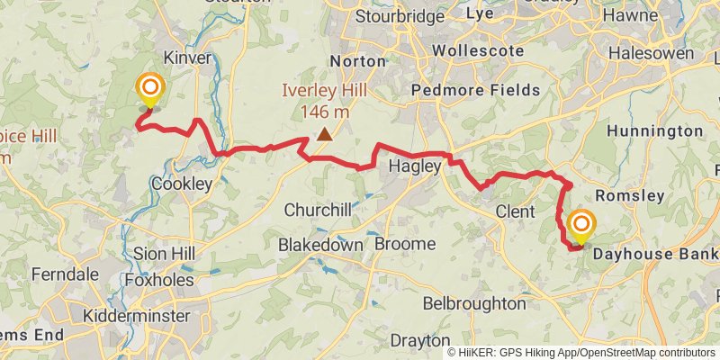 North Worcestershire Path stage 2 Map