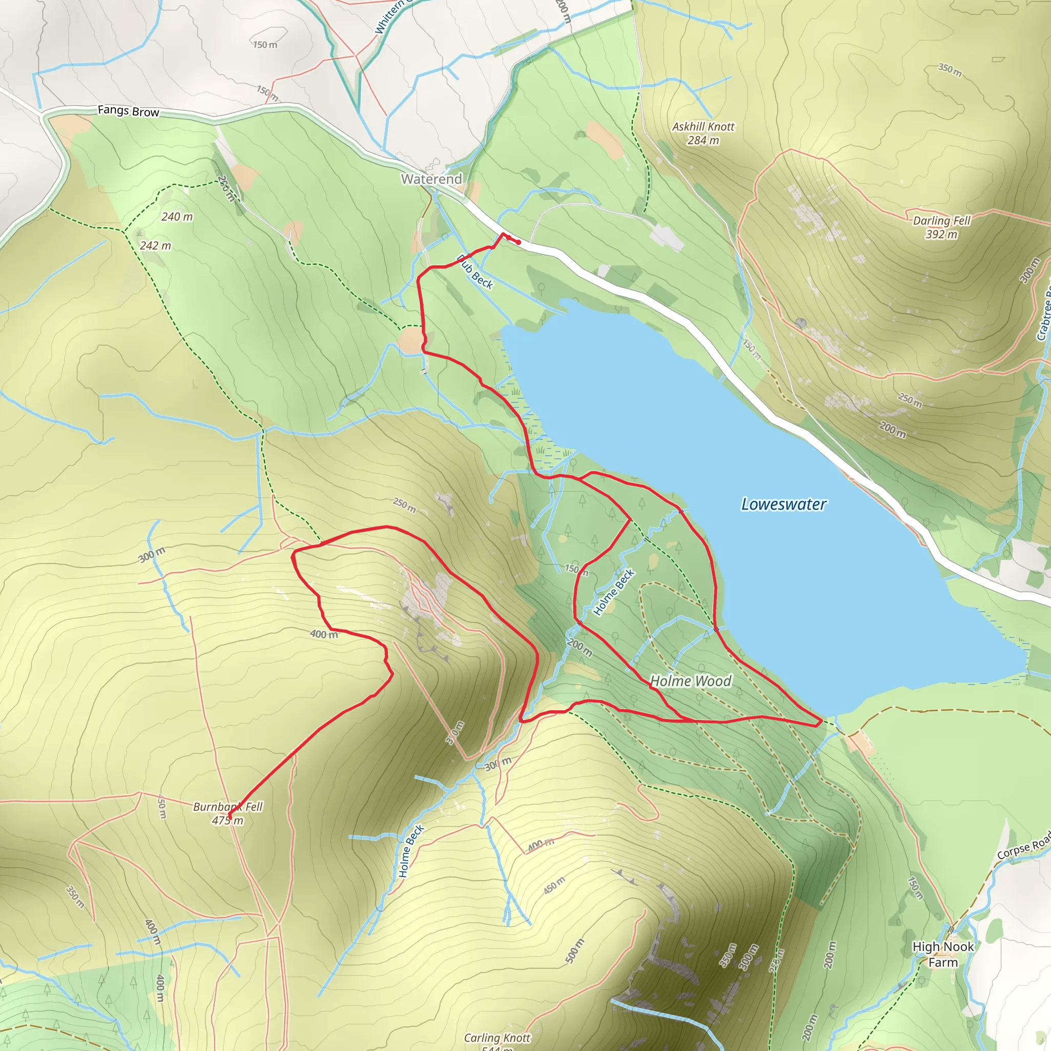 Burnbank Fell - Holme Force and the Woods mobile static map