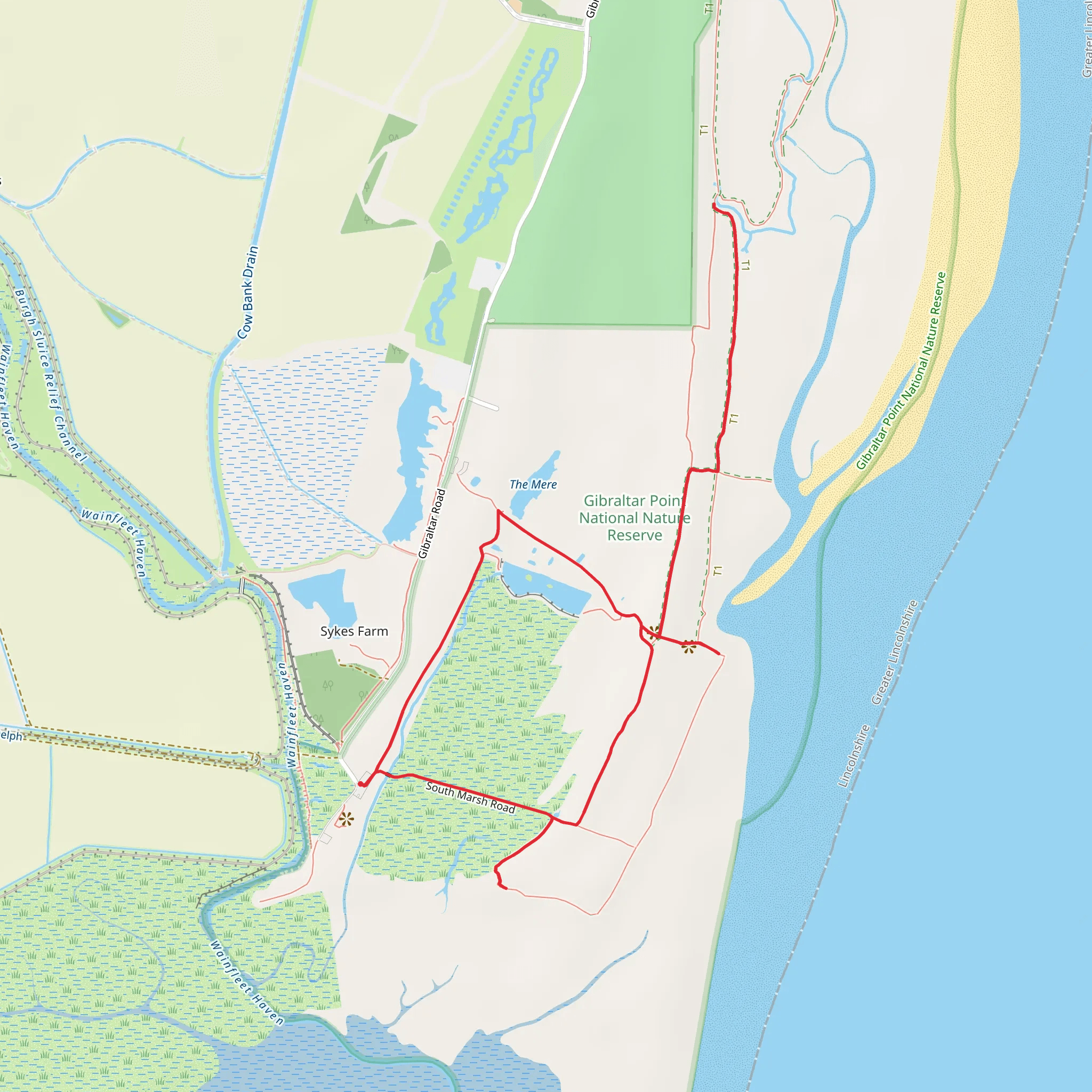 Gibraltar Point National Nature Reserve Loop mobile static map