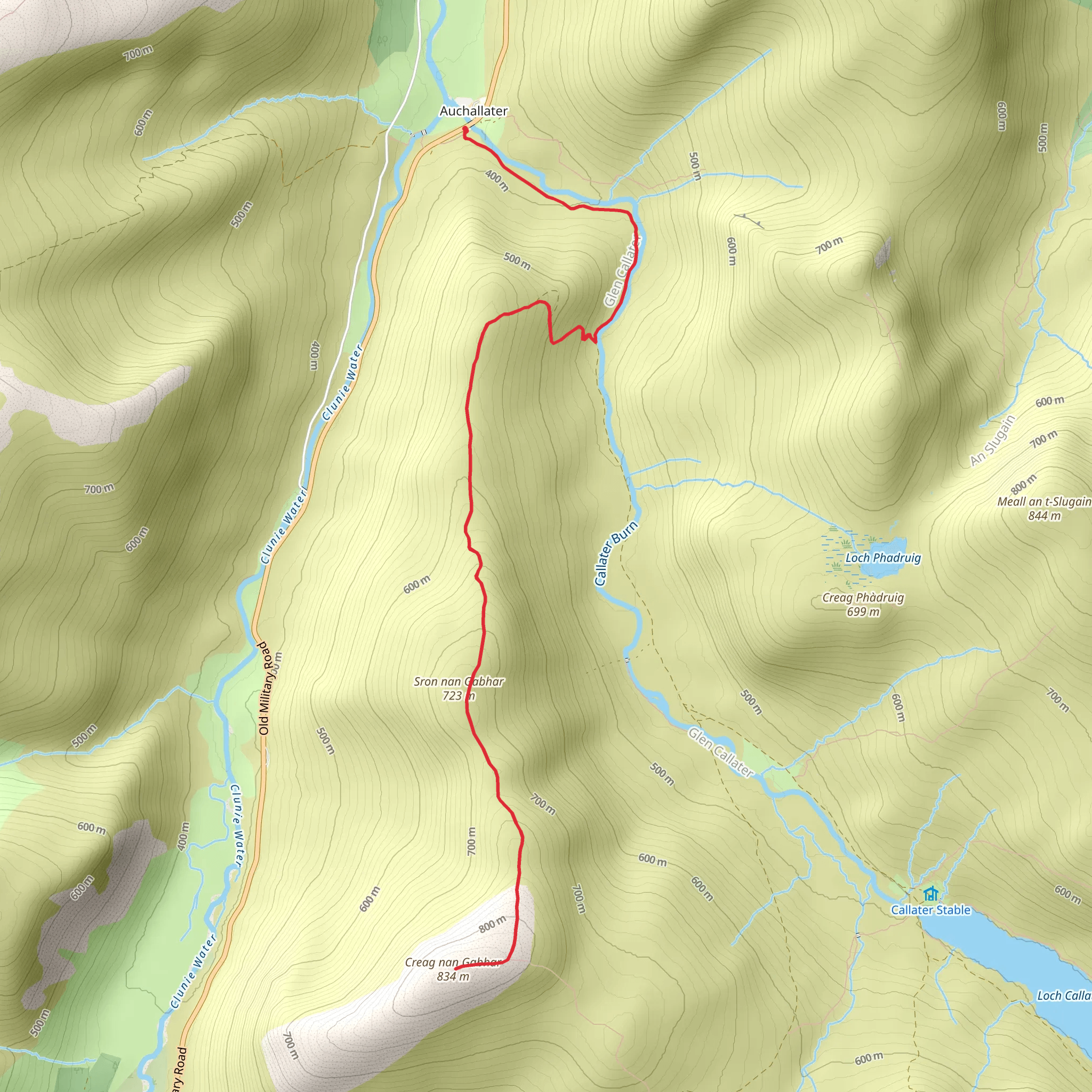 Creag nan Gabhar mobile static map
