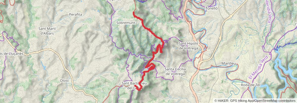 GR 3 Central Path of Catalonia stage 29 Map