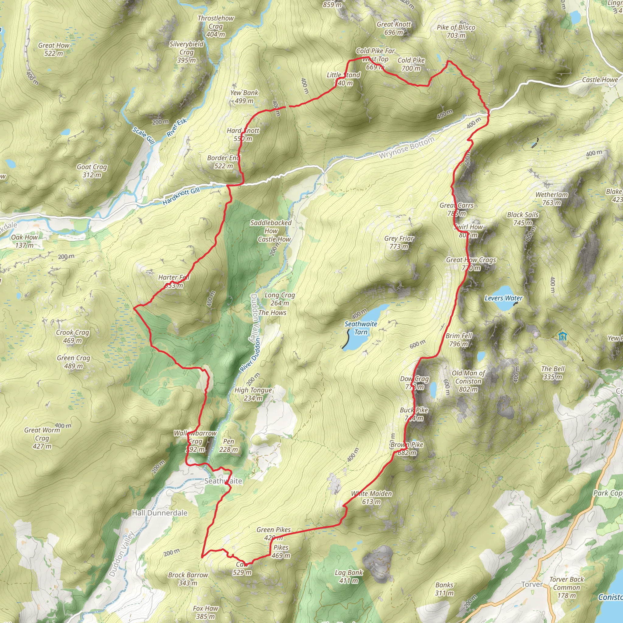 Duddon Loop from Saithwaite mobile static map