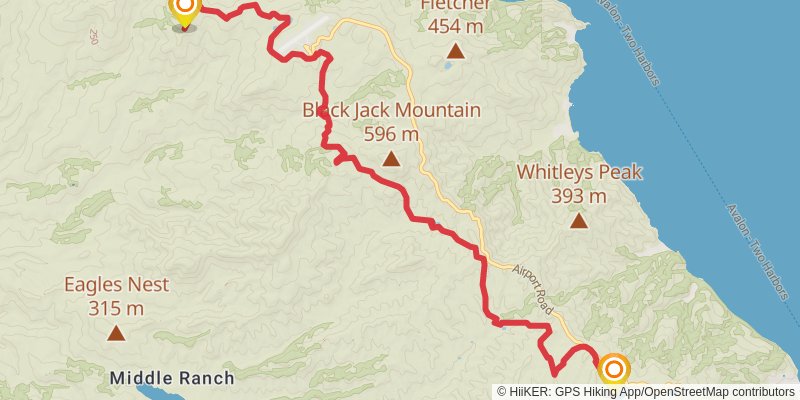 Trans-Catalina Trail stage 2 Map
