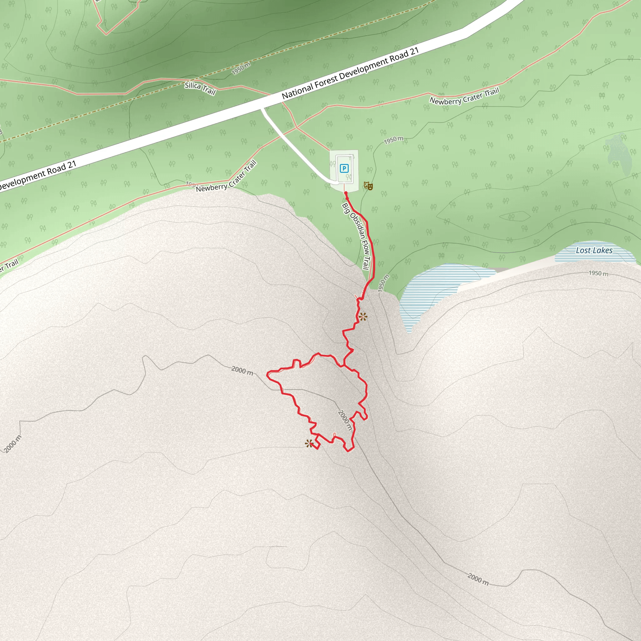 Big Obsidian Flow Trail mobile static map