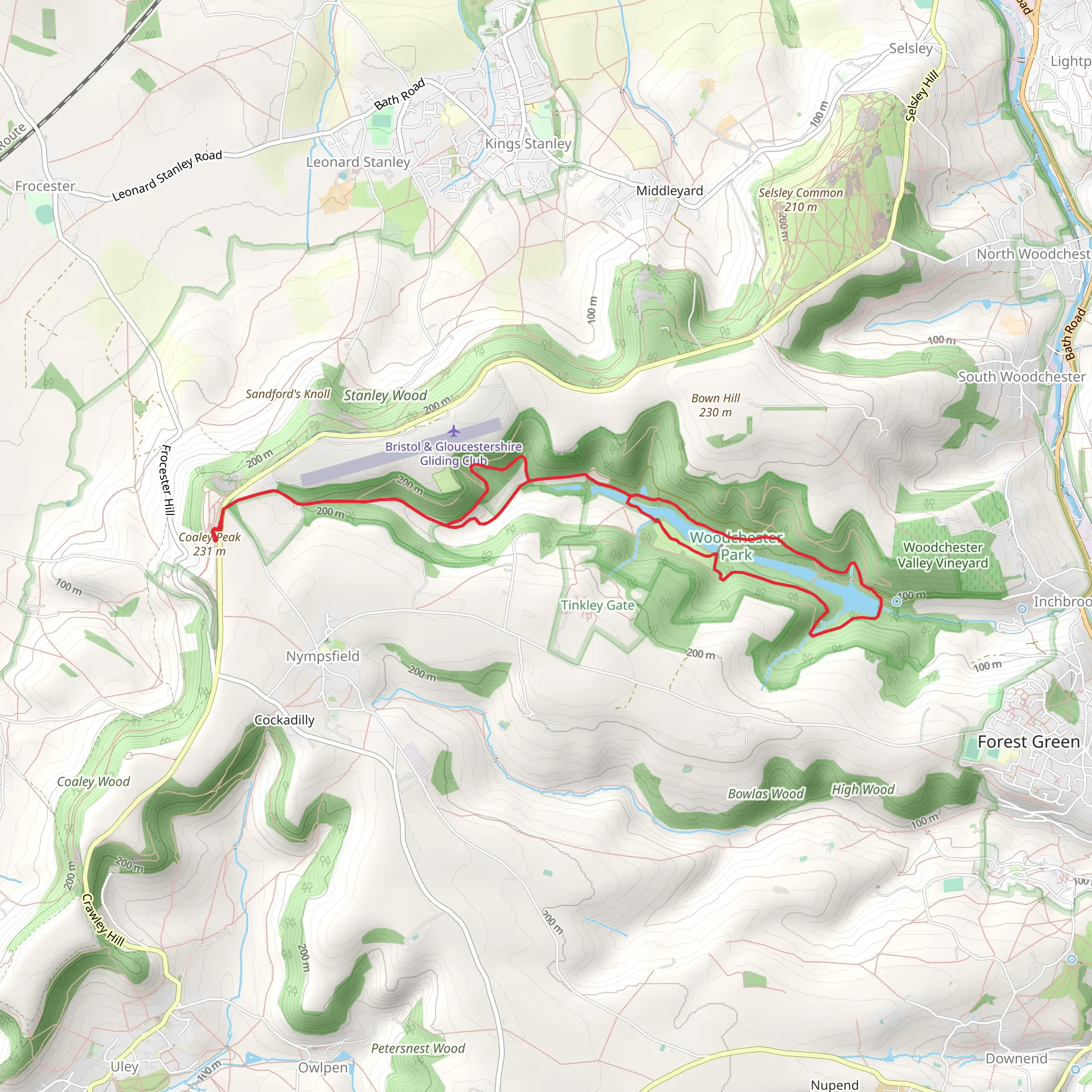 Woodchester Park, Middle Pond and Parkmill Pond Loop mobile static map