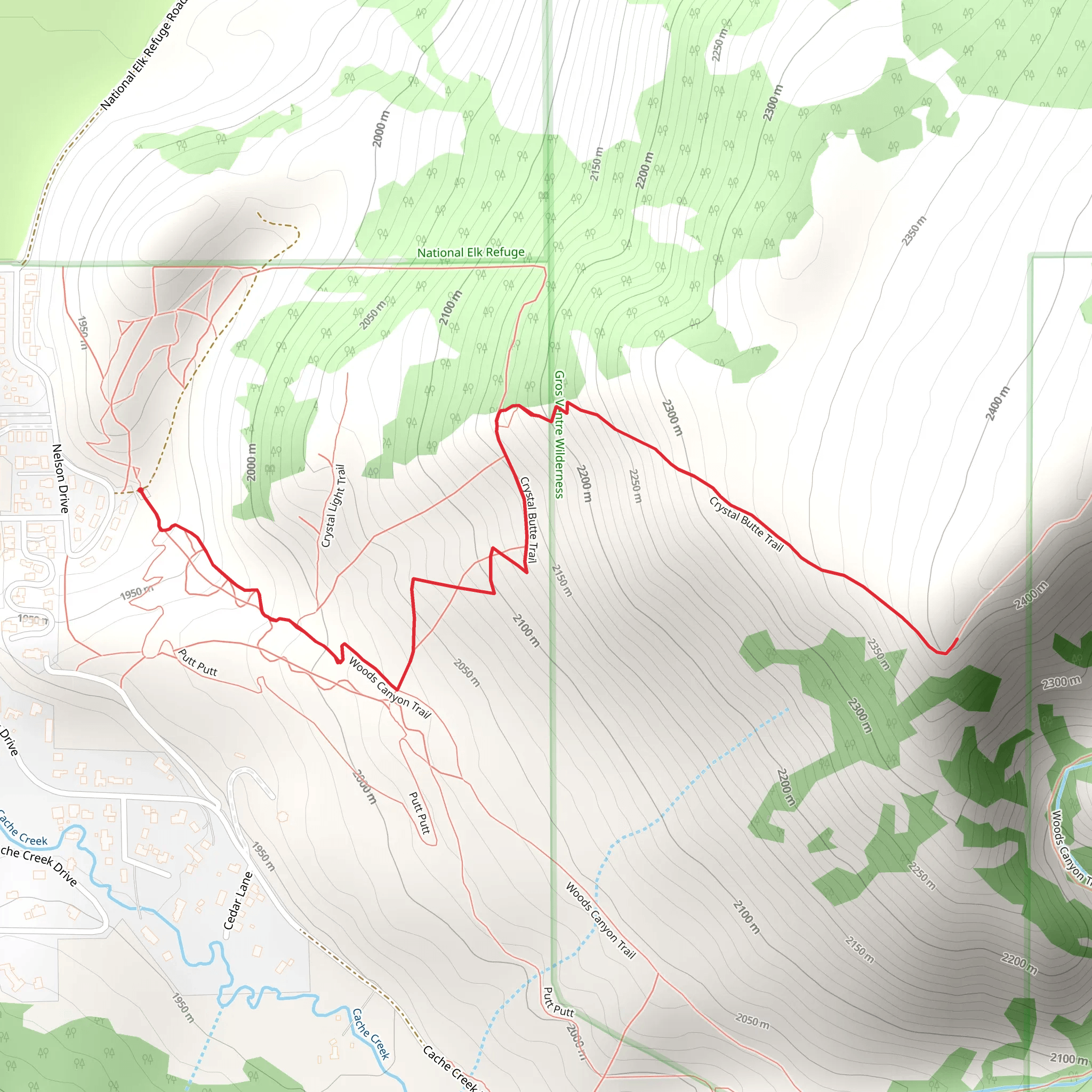 Crystal Butte Trail mobile static map