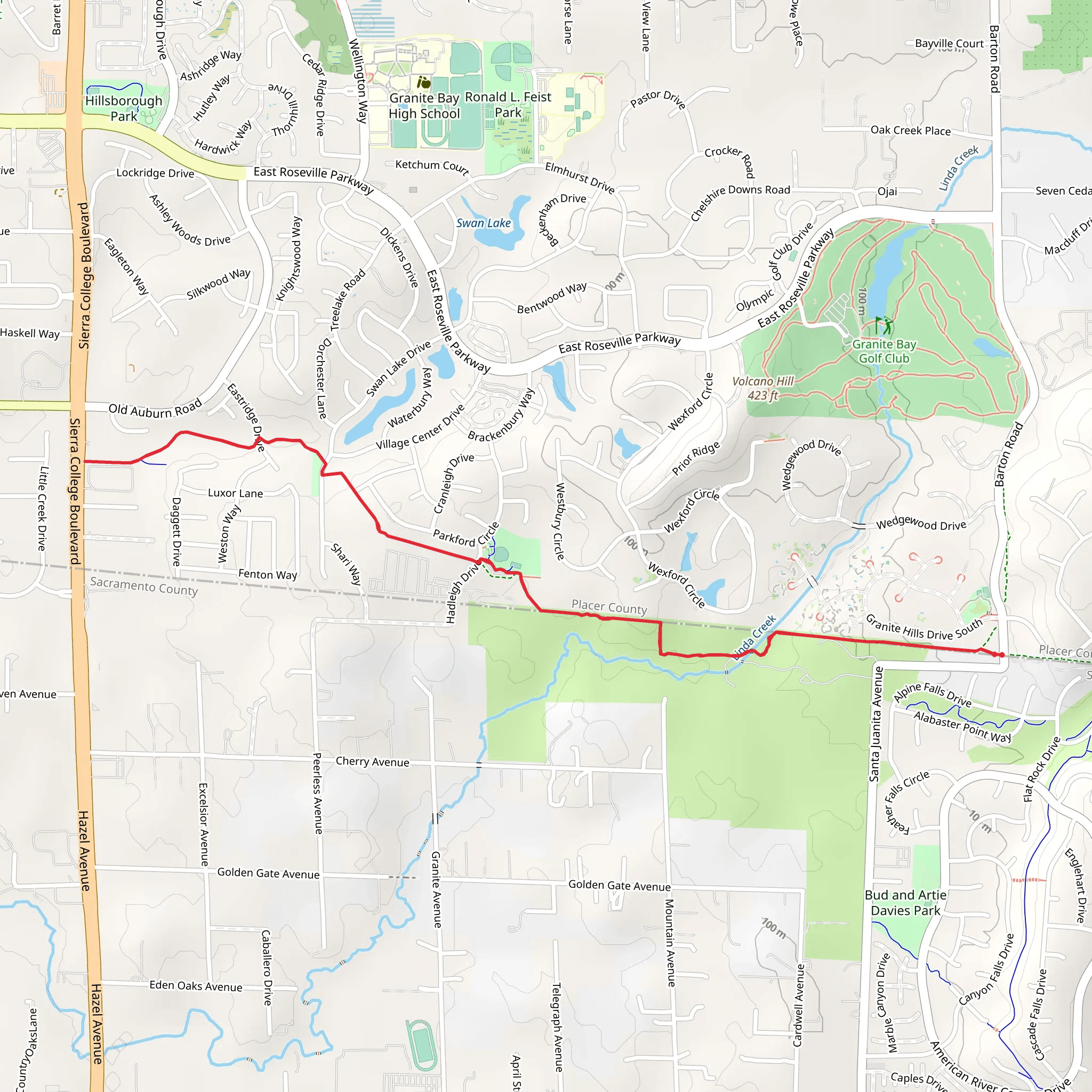 County Line Trail mobile static map