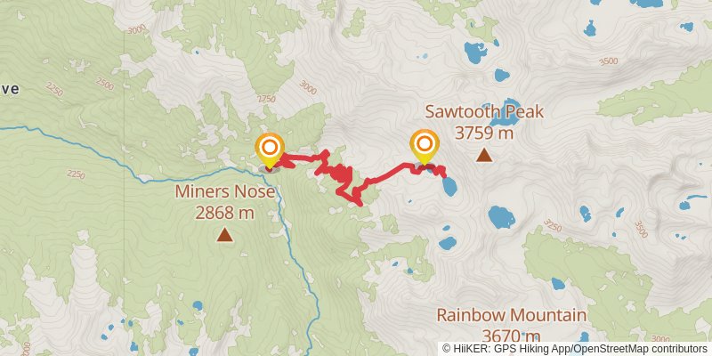 Monarch Lakes Trail stage 2 Map