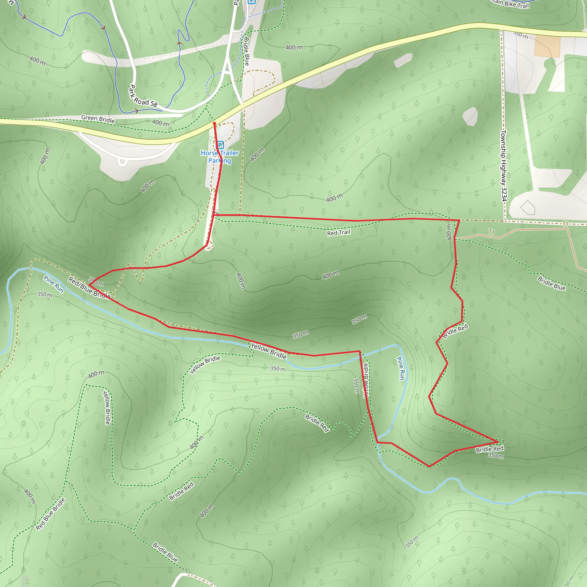 Loop around Pine Run mobile static map