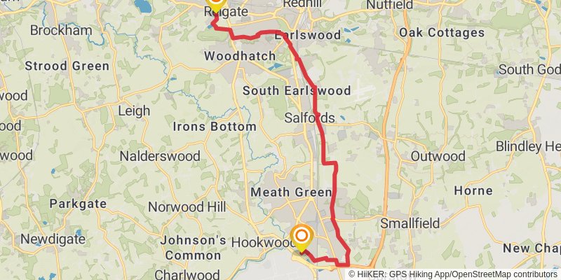 Reigate and Banstead Millennium Trail stage 2 Map