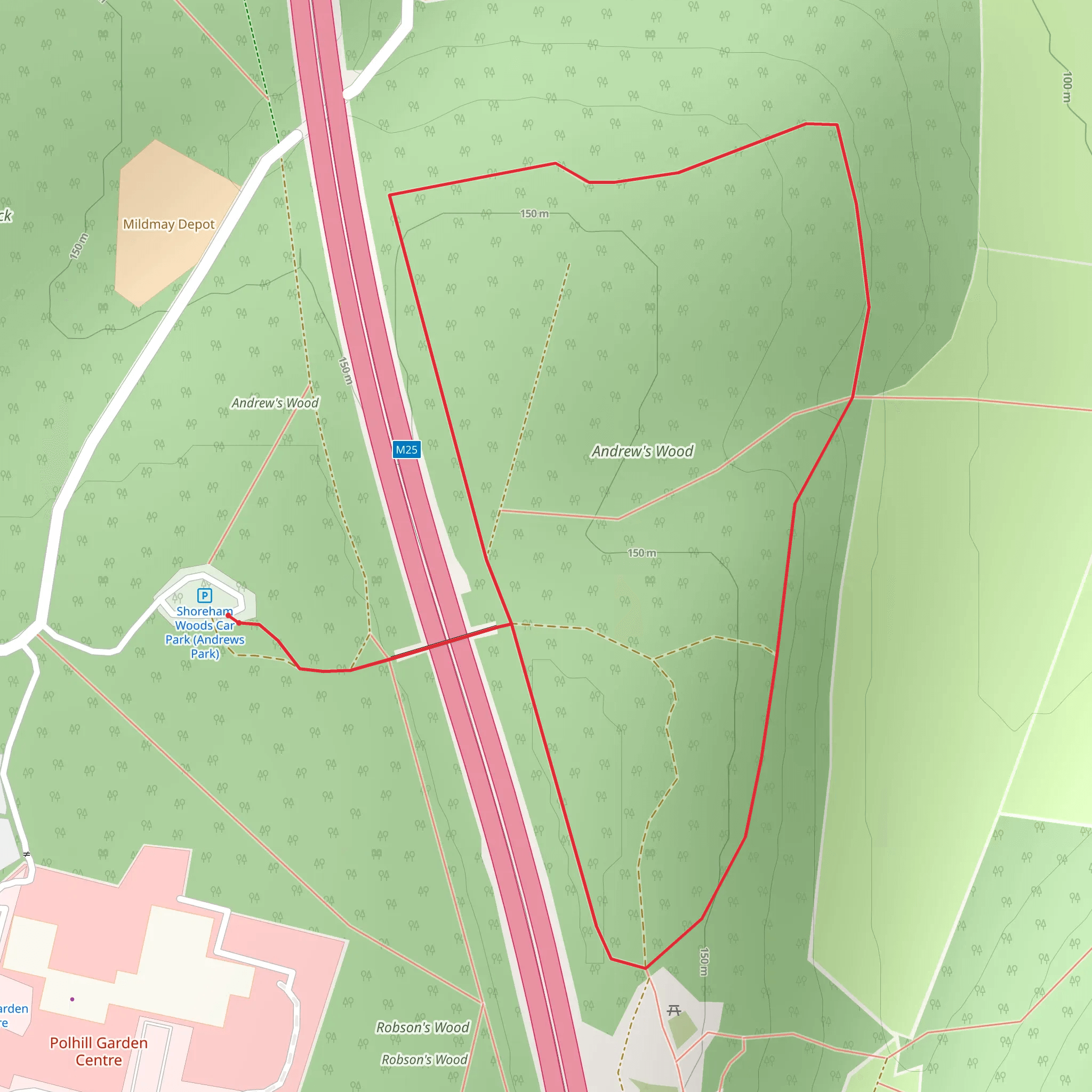 Andrew's Wood Loop mobile static map
