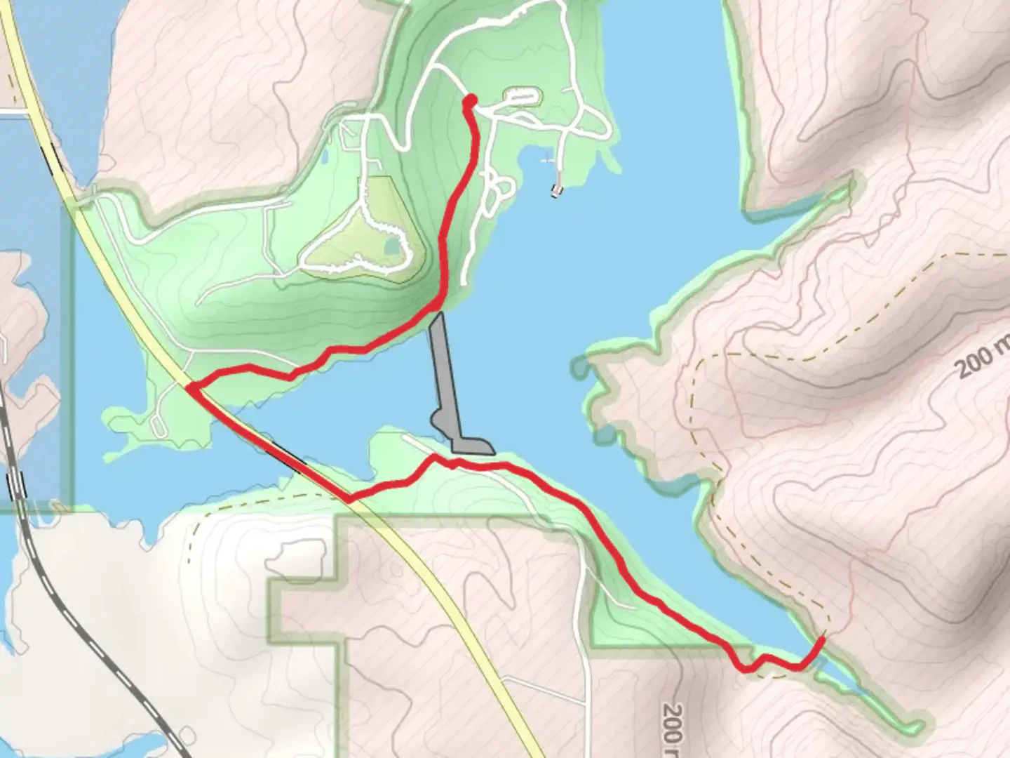 An image depicting the trail Greenleaf Trail Out and Back and its surrounding area.