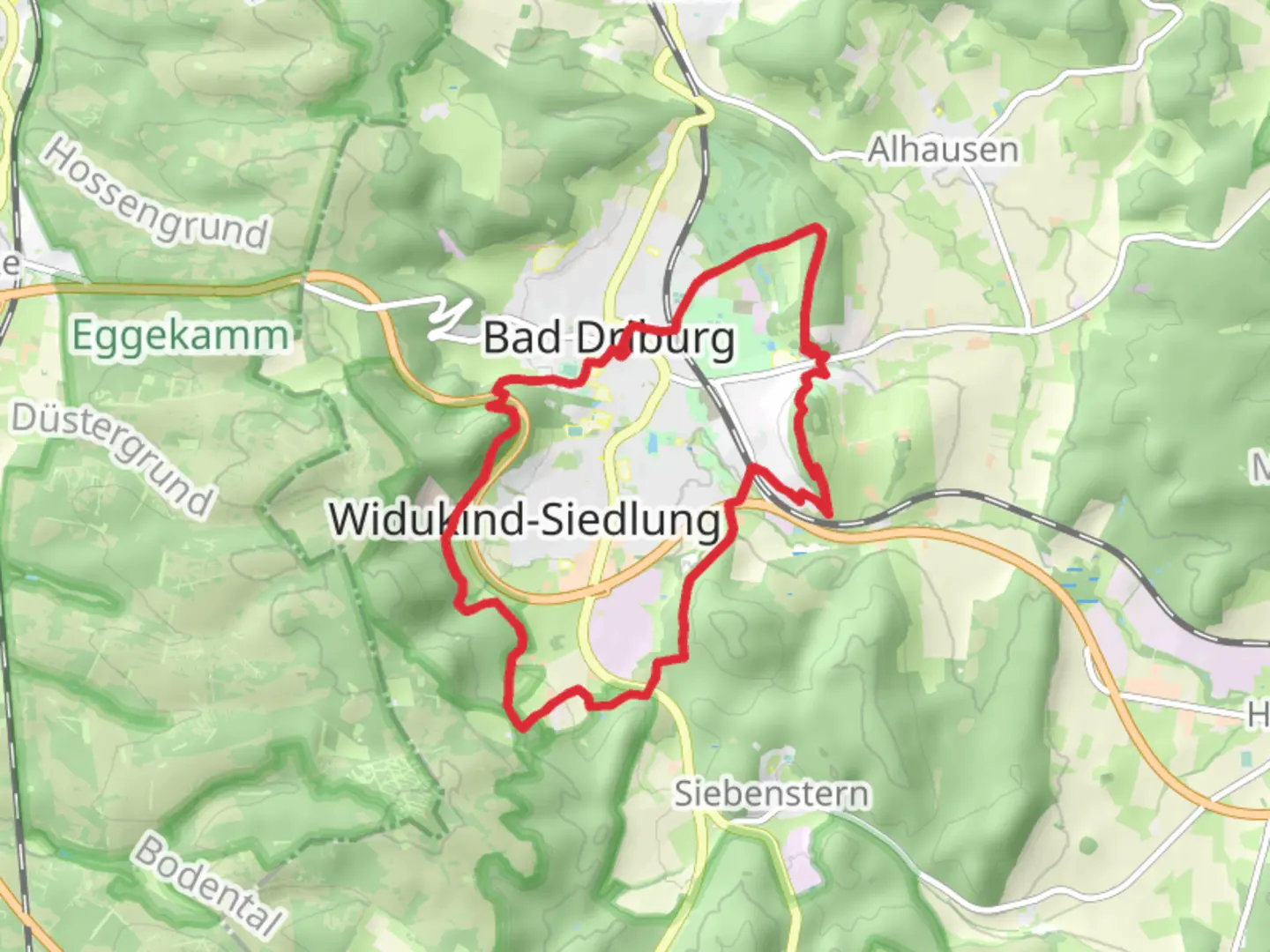 An image depicting the trail Sachsenring Loop and its surrounding area.