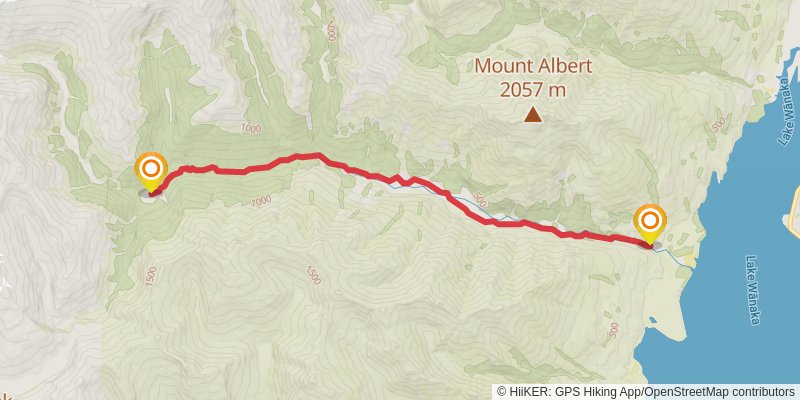Albert Burn Hut Track stage 1 Map