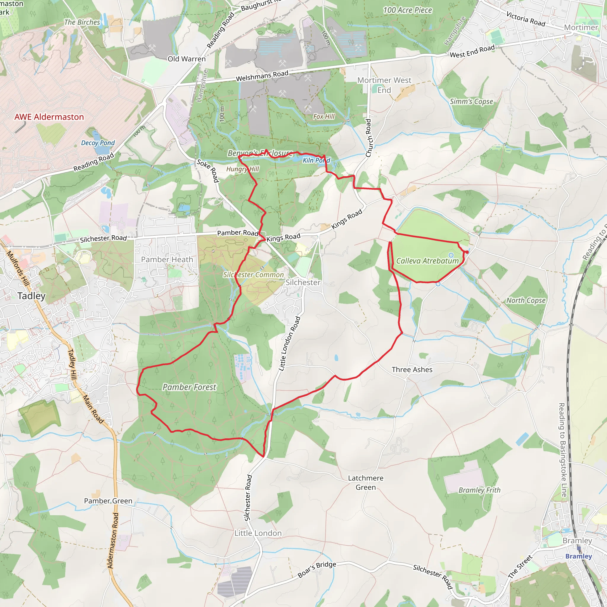 Silchester Loop via Callaeva Atrebatum mobile static map