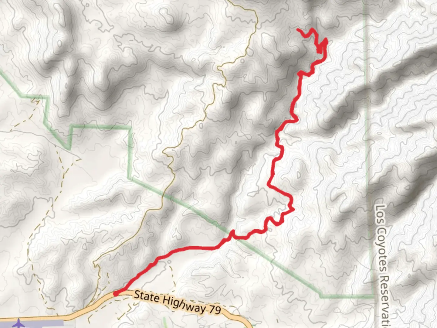 An image depicting the trail Highway 79 and its surrounding area.