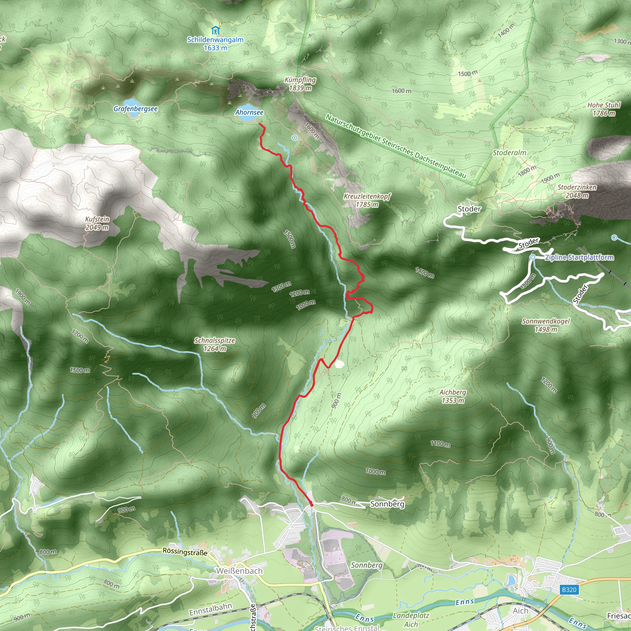 Ahornsee Lake Hike mobile static map