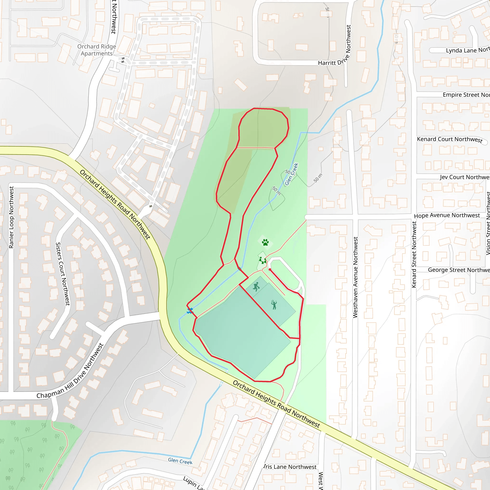 Orchard Heights Park Loop mobile static map