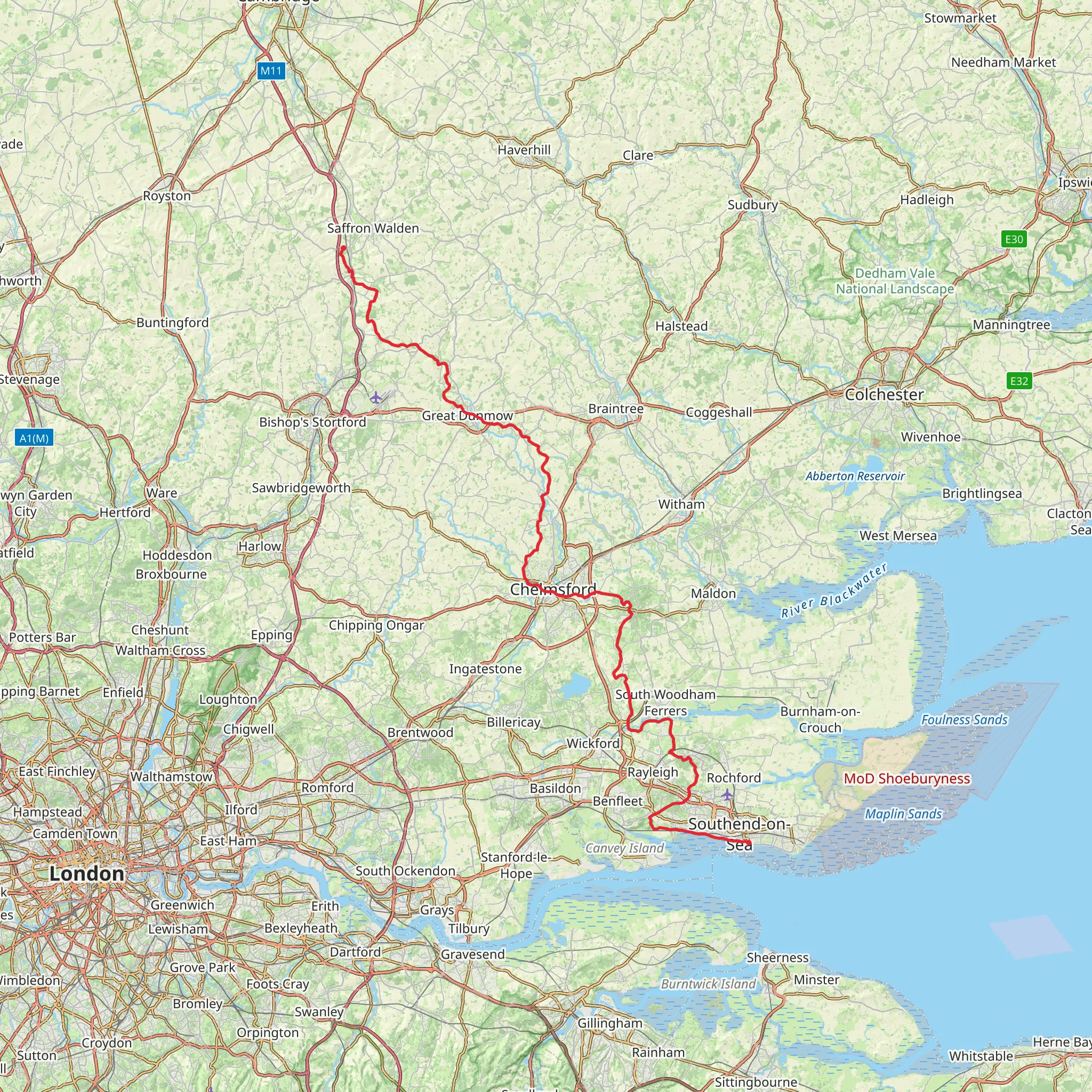 Saffron Trail mobile static map
