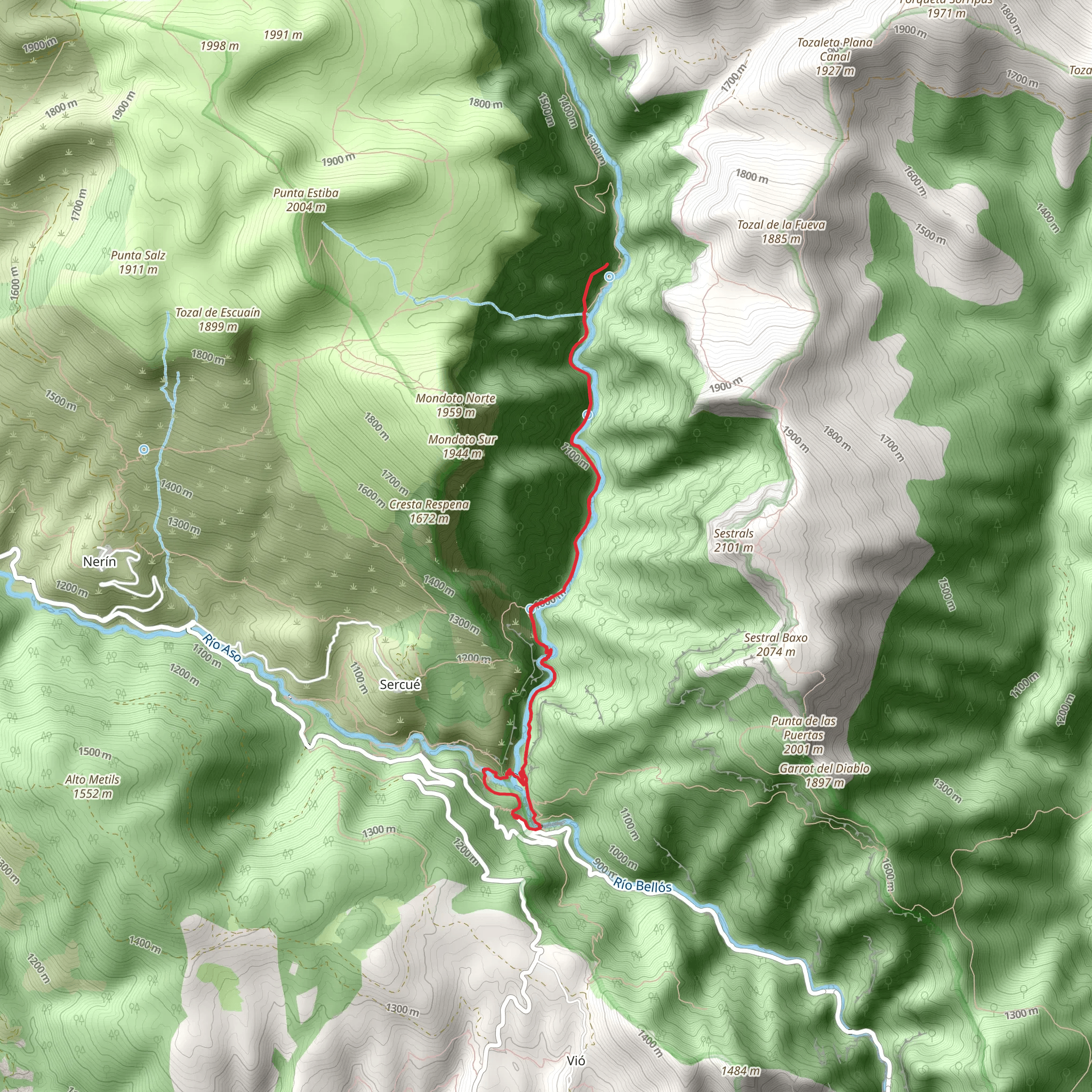 Puente de San Urbez loop from Vió mobile static map