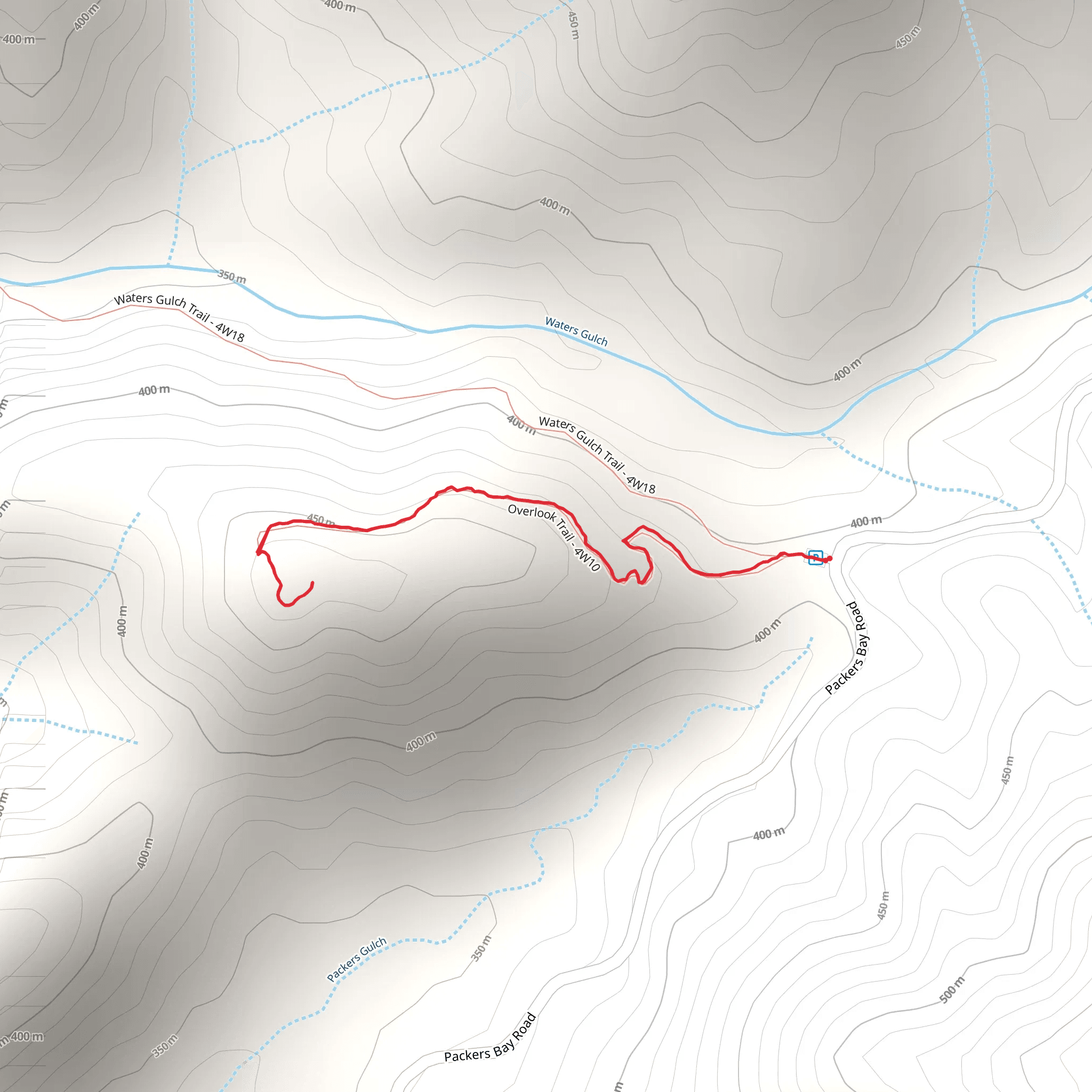 Packers Overlook Trail mobile static map