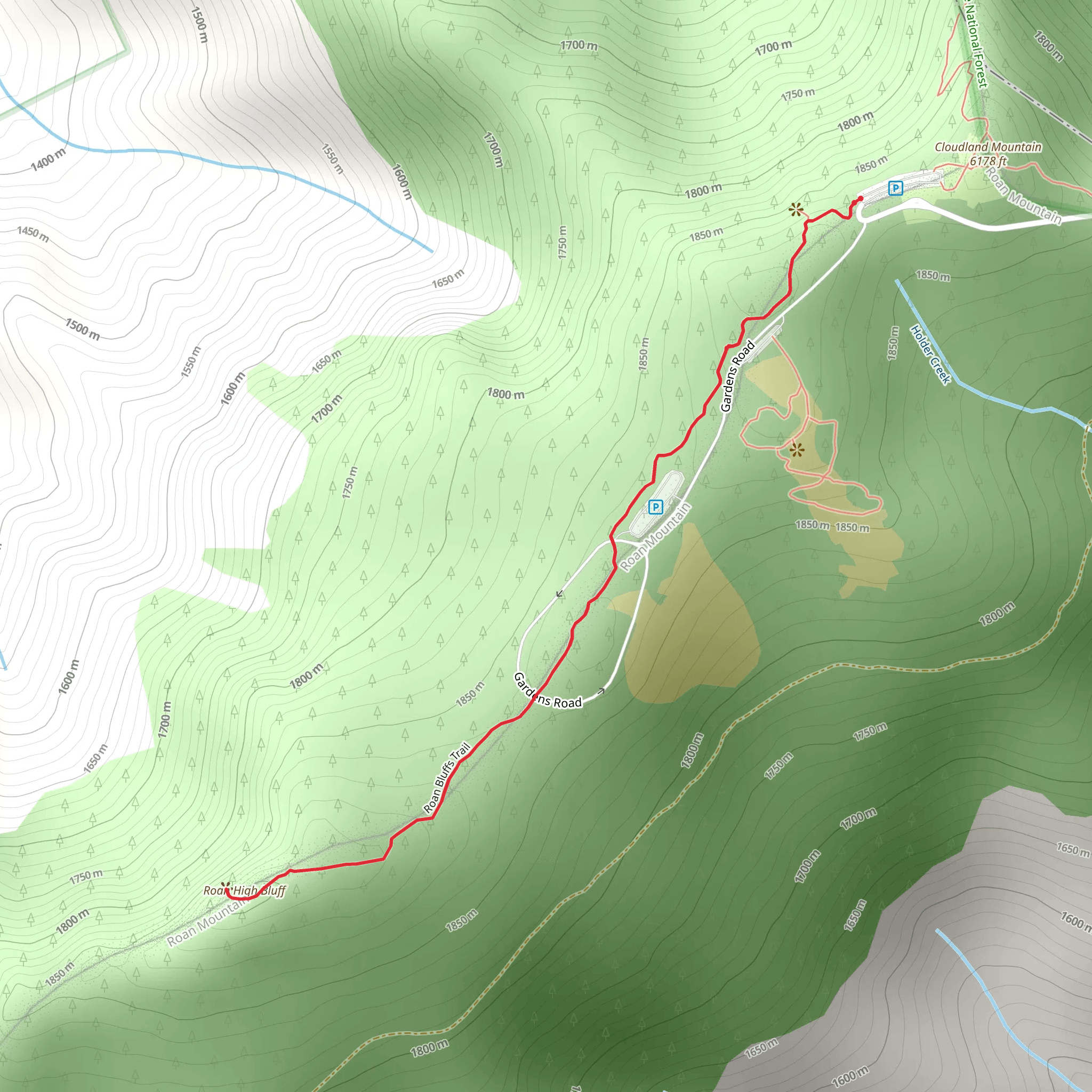 Cloudland Trail mobile static map