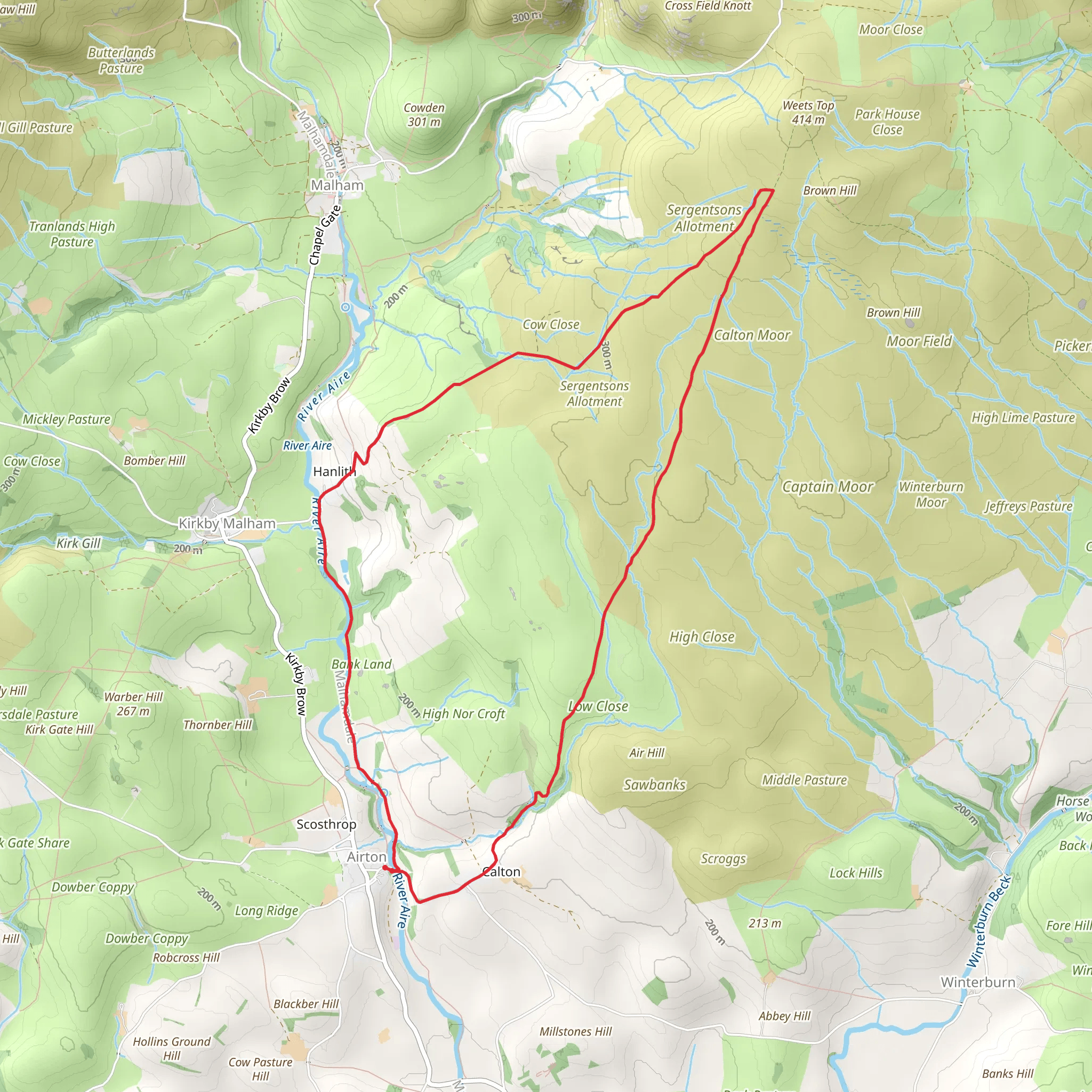 Airton, Calton and Hanlith mobile static map