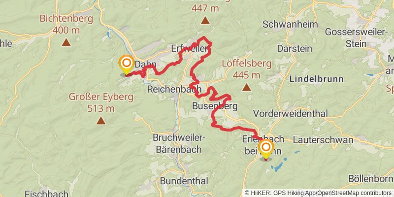 Felsenland Sagenweg stage 2 Map