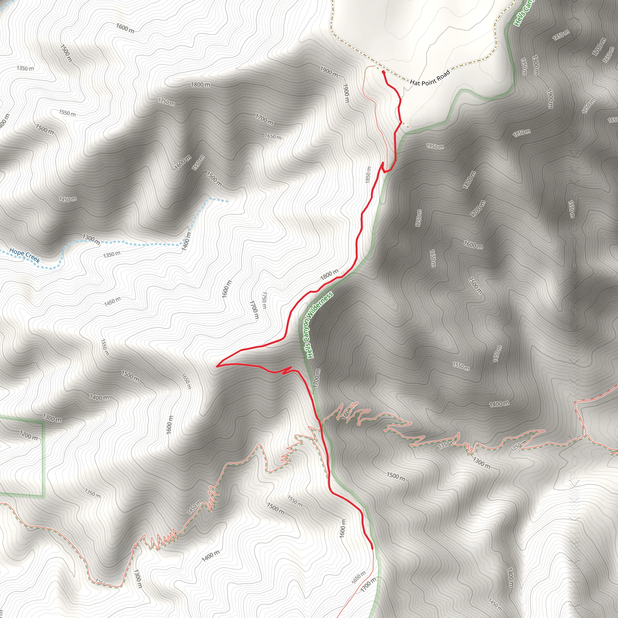 Western Rim Trail Out and Back mobile static map