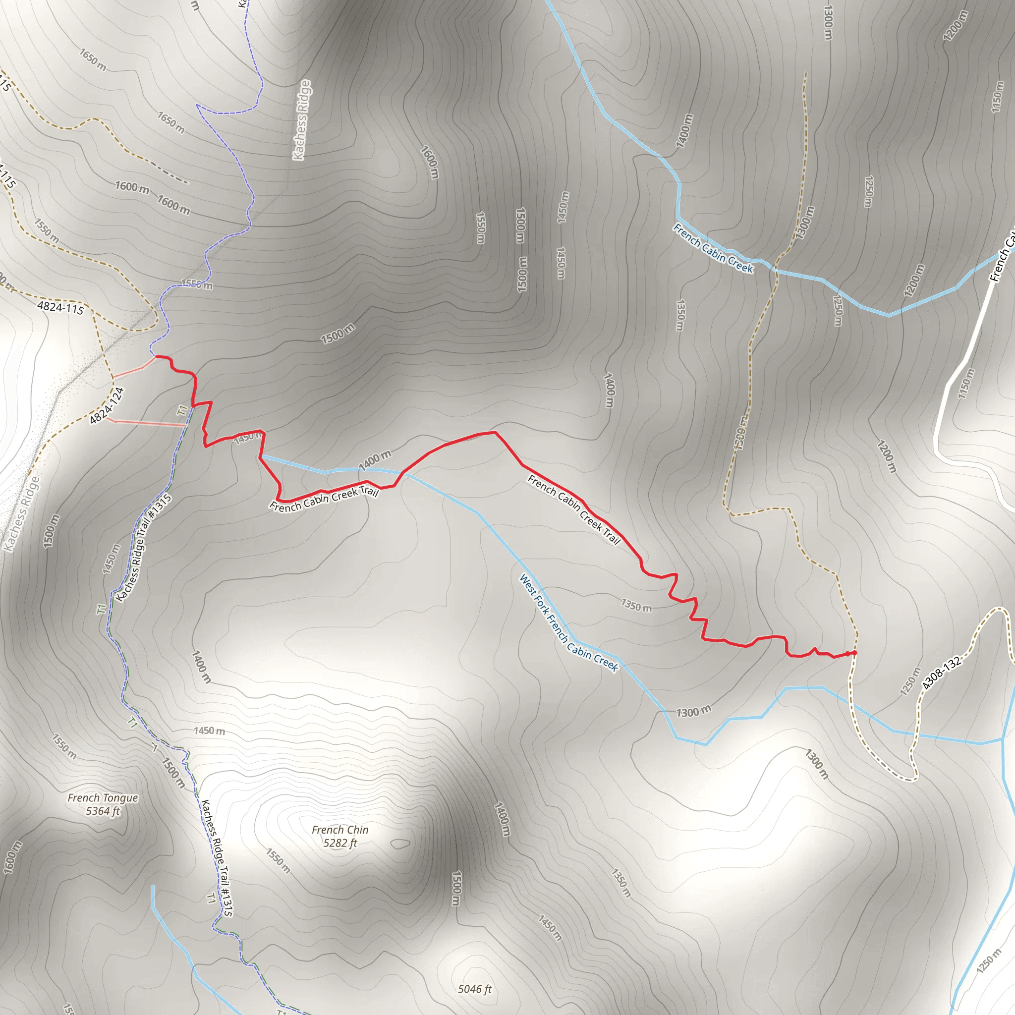 French Cabin Creek Trail mobile static map
