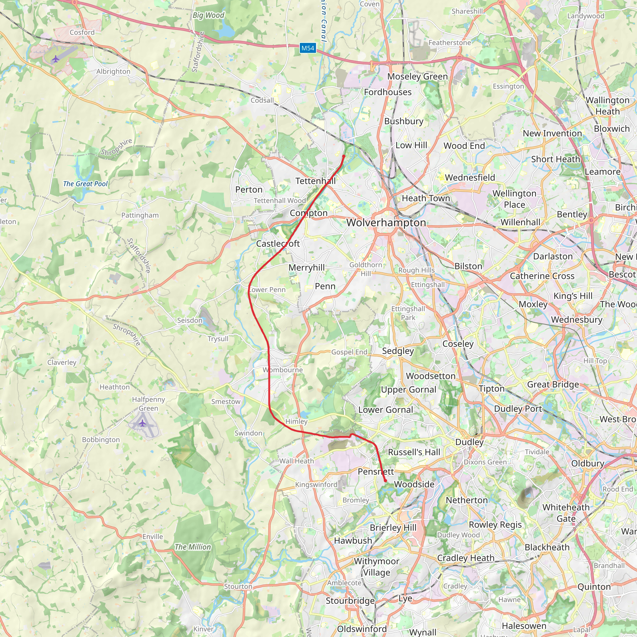 South Staffordshire Railway Walk mobile static map
