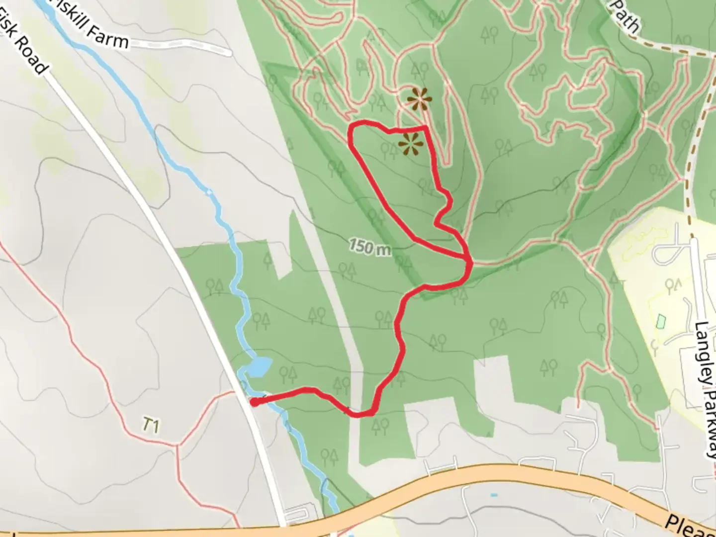 An image depicting the trail John Winant Trail and Rivington Winant Trail and its surrounding area.