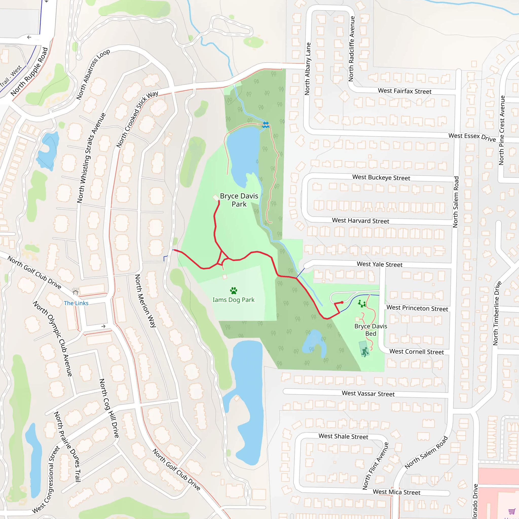 Bryce Davis Park mobile static map